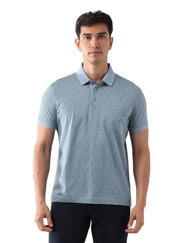 Arrow Men's Geometric Regular Fit Polo Shirt (ARAJTS3829_Grey