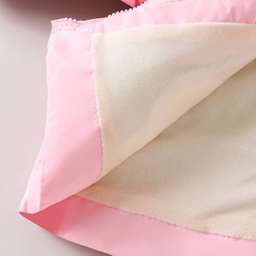 Hopscotch Girls Pink Full Sleeves 3D Bunny Applique Long Coat For Age (4-5 Years)