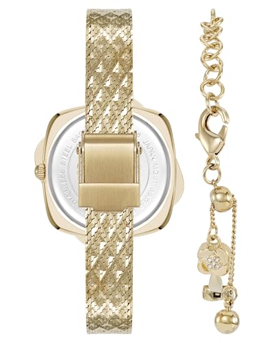 Anne Klein Women's Premium Crystal Accented Mesh Watch and Bracelet Set
