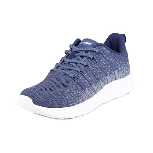 Red Chief Men Sport Running Shoes | Breathable Flynet Lace-Up | Grey Low Ankle (R1743)