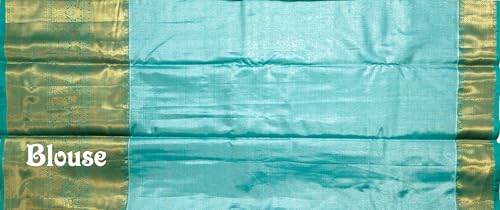 VFCollections Women's Kanchipuram Silk Pure Pattu Sarees With Blouse (VFC639-1)