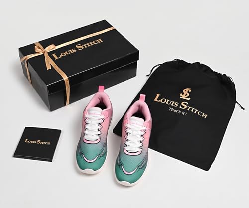 LOUIS STITCH Women’s Blossom Pink Lightweight Athleisure Sport Shoes | The Athleisure Series | Ultra-Lightweight Lace-Up Shoes for Women| Perfect for Casual, Gym & Travel Wear | LSLD-AT-RF02-PK | UK-6