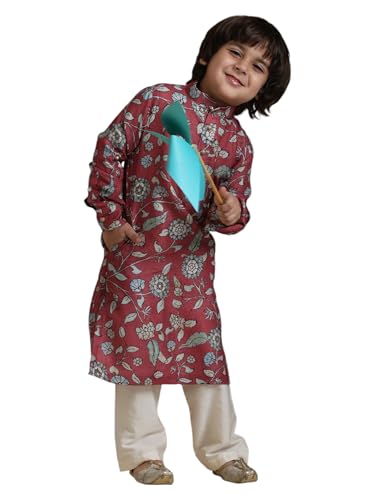 Manyavar Boys Viscose Blend Printed Kurta Pyjama Set (2pcs)(4-5 years)