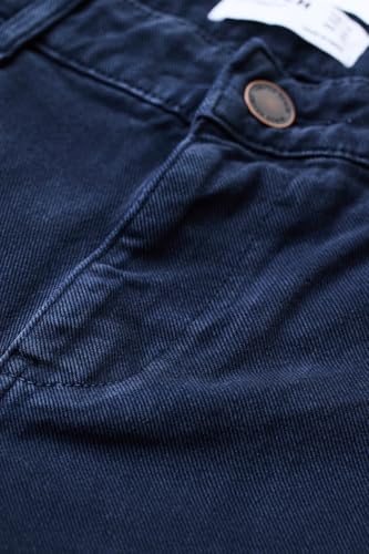 SNITCH Men Jeans | Baggy Fit Relaxed Style with Turned-Up Hem & Mid Rise | 100% Cotton Woven Fabric for Casual & Street Wear |Navy