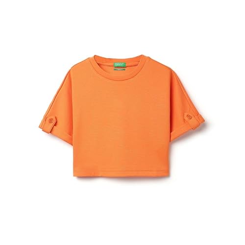 United Colors of Benetton Cropped Round Neck Solid T-Shirt