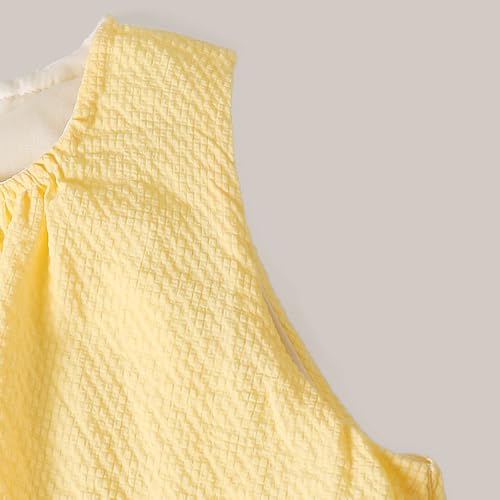 Hoscotch Girls Solid Yellow Sleeveless Short Set For Ages (5.5-6 Years)