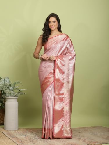 Meena Bazaar Women's Art Silk Saree | Elegant Designer Silk Saree | Soft Lightweight Traditional Ethnic Saree for Wedding, Festival, Party & Special Occasions