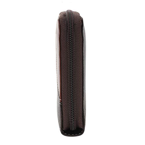 Calfnero Women's Genuine Leather wallet-Long Purse Wallet with Multiple Card Slots, Zip Pocket and Note Compartment (Brown -Multi)