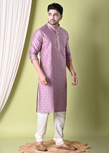 sajindia Men’s Traditional Kurta | Elegant Ethnic Wear for Men | Comfortable Fabric | Festivals, Weddings & Celebrations | Style 228 Pink