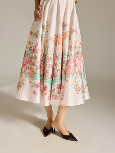 Label RITU KUMAR Blush Rosene Sleeveless Printed Long Dress
