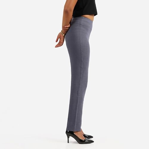 BlissClub Werk-It Straight | Herringbone Pattern | Invisible Back Pocket | Cotton Pants | Trousers for Women
