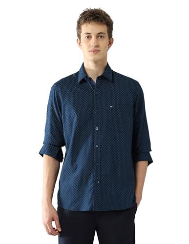 Arrow Sports Men's Slim Fit Shirt (ASAJSH1709_Navy