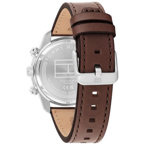 Tommy Hilfiger Th85 Quartz Analog with Grey Dial Brown Leather Strap Watch for Men - TH1792213