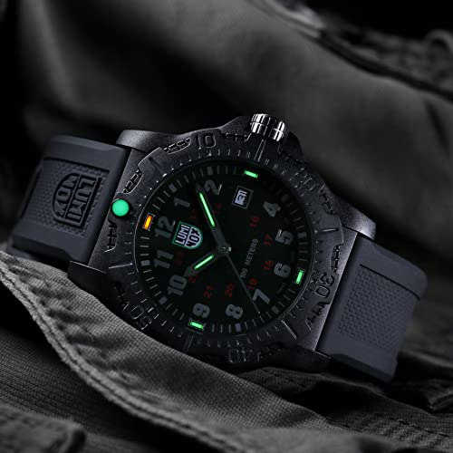 Luminox - G Sea Bass Carbonox - Mens Watch 44mm - Divers Watch Date Function - 100m Water Resistant - Mens Watches - Swiss Made - Different Variations, Case:black, Dial:black, Band:black, Numbers:grey