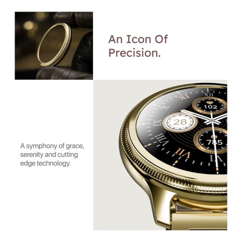Pebble Opal Newly Launched Smart Watch for Women | Super AMOLED, Classic Design, Glossy Metallic Finish, Stainless Steel Strap, 100+ Watch Faces, Cycle & Sleep Tracking | Sterling Silver