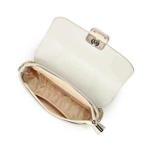 Fastrack CuddleKnot Sling | White Faux-Leather Women’s Handbag | Crossbody Sling with Chain Strap, Quilted Design & Dual Closure | Casual & Party Carry Bag