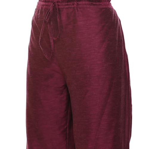 BIBA Women YARNDYED STRAIGHT KURTA SALWAR KURTA DUPATTA(SKDARTSY WE9102_WINE_34)