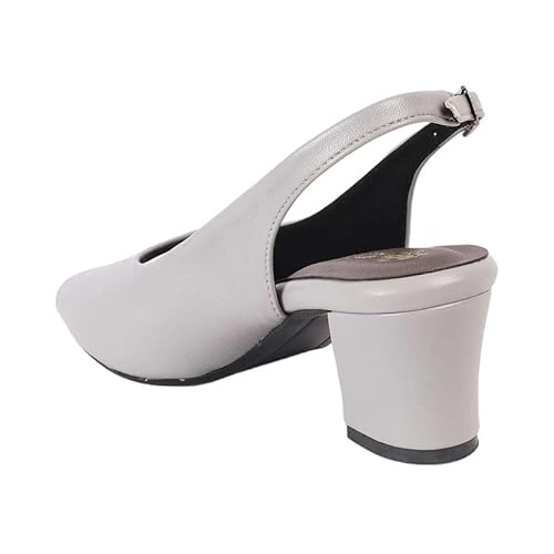 tresmode EDEE Grey Women's Block Heel Pumps in Size 4 UK / 37 EU