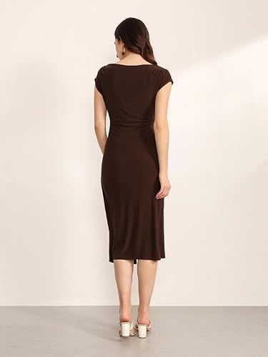 Kazo Mural Midi Dress (Brown XL)