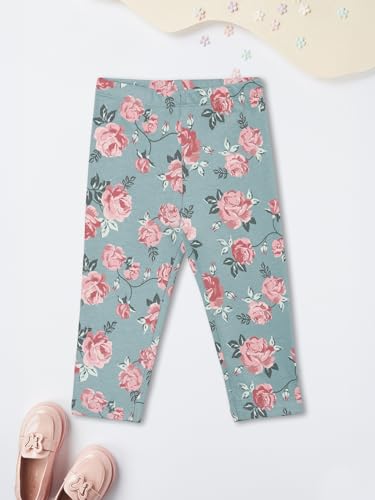 Max Girls Printed Leggings Set (Pink_12-18 M)