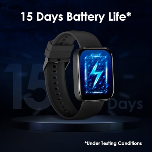 Itel Smartwatch 1ES with Large 1.7 HD IPS Display | Digital Crown | up to 15 Day Battery | IP68 Water Resistant | SpO2 & HR Sensor | 170+ Watch Faces