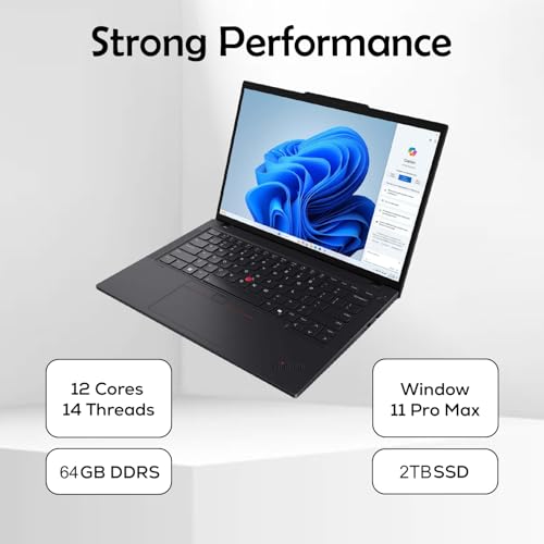 Lenovo ThinkPad T14 Gen 6 Copilot+ AI Business Laptop 14.0" IPS FHD+ Display (Intel Ultra 7-255U, 64GB DDR5, 2TB PCIe SSD, Backlit KB, Fingerprint, 5MP Webcam, 2 Thunderbolt 4, Win 11 Pro)