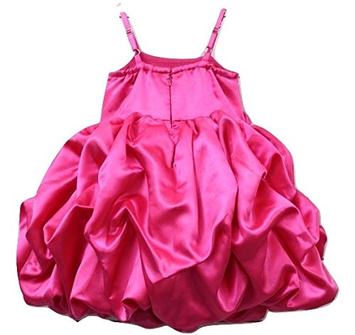 PINK WINGS Girl's Satin Bubble Hem Mini Length Frock (Pink, 6-12 Months)