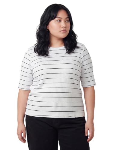 Max Women Striped T-Shirt (White_6XL)