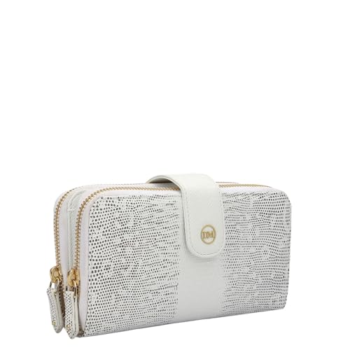 Da Milano Premium Leather Sling Wallet for Women | Multi Compartment Travel Wallet - White (10561)