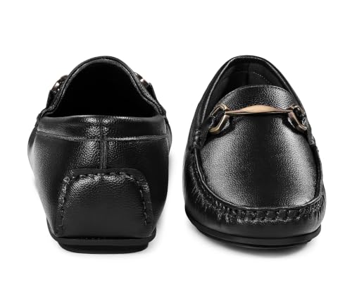 LOUIS STITCH Men’s Jet Black Formal Slip-On Loafer Shoes | Soft Touch & Lightweight | LSVSFL-06 |UK-8