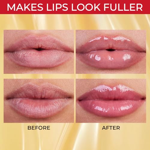 Just Herbs Lip Honey Plumping Gloss with Plant Vitamin C & Peppermint Oil (Honey Glaze, 4 ml)