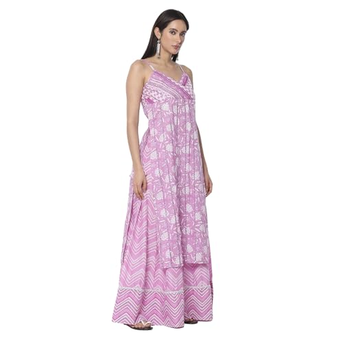 BIBA Women's Pure Cotton Kurta Set (SKDJAPUD10736SS25PNK_Pink