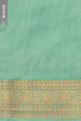 Taneira Light Blue Woven Viscose Satin SareeWith Unstitched Blouse(SAPP01AE2711-Light Blue)