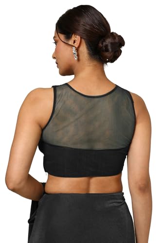 Soch Womens Black Nylon Blend Saree With Sequins