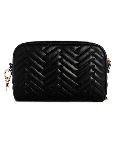 Guess Women Black Quilted Anning Crossbody Camera Bag