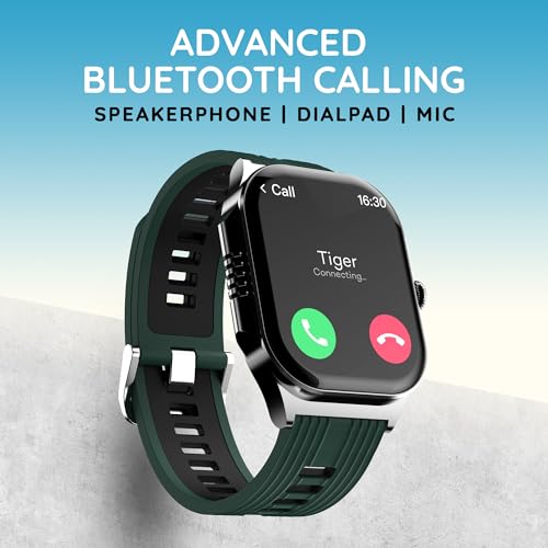 Pebble Alive 1.99" (5.05 cm) Amoled Display, Quick Notification, Always on Display, BT Calling, Health Suite, Mutisports Mode, Father Touch, Multiple Watch Faces, AI Voice Assistance - Forest Green