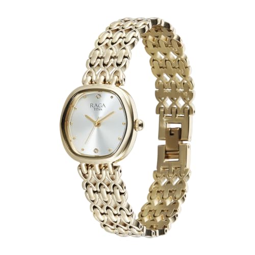 Raga Spotlight 2.0 Quartz Analog 3Hands Display White Dial Gold Color Strap Watch for Women - 95421YM01