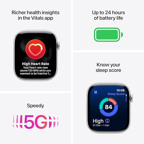 Apple Watch Series 11 GPS + Cellular 46mm Rose Gold Aluminium Case with Light Blush Sport Band - M/L
