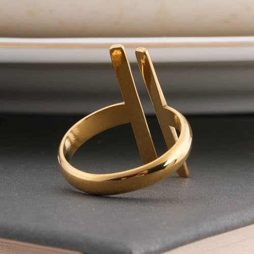 PALMONAS Vertical Bar Adjustable Ring for Women - Gift for Girls & Women, Women's Jewellery | Waterproof & Anti Tarnish Rings