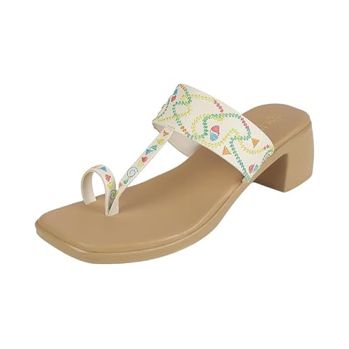 tresmode ATHI White Women's Dress Block Heel Sandals in Size 6 UK / 39 EU