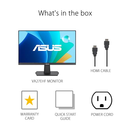 Asus 27" VA27EHF LED Monitor, 1920 x 1080 Resolution (Full HD 1080p), 1ms