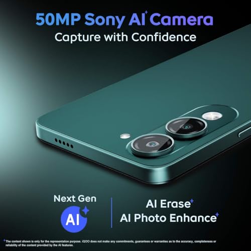 iQOO Z10 Lite 5G (Cyber Green 2026, 4GB RAM, 128GB Storage) | Dimensity 6300 5G Processor | 50MP Sony AI Camera | 6000 mAh Battery | IP64 Rated & Military Grade Shock-Resistance*