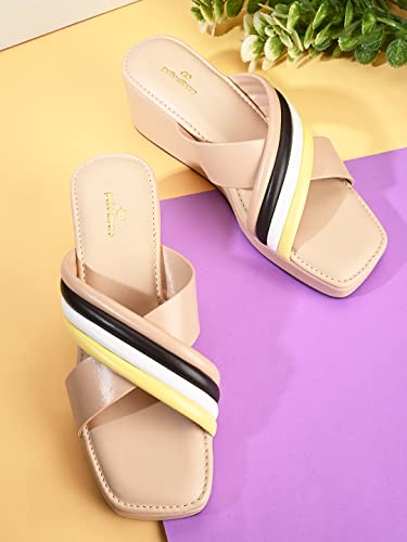 pelle albero Beige Wedges For Women (PA-AG-2301)