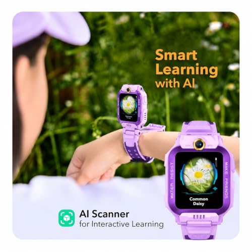 imoo Watch Phone Z7(Limited Edition), 4G Smart Watch for Kids with Real-Time HD Video & Phone Call, Smart Watch for Girls with GPS Location and 14-Day History, IPX8 Waterproof (Purple)