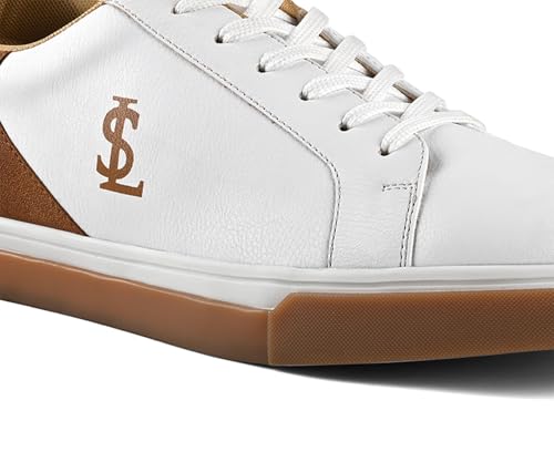 LOUIS STITCH Canadian White & Tan Sneaker for Men | Comfortable Lace-Up Sneaker | LSP-SNK-AVI003-WHTN | UK-11