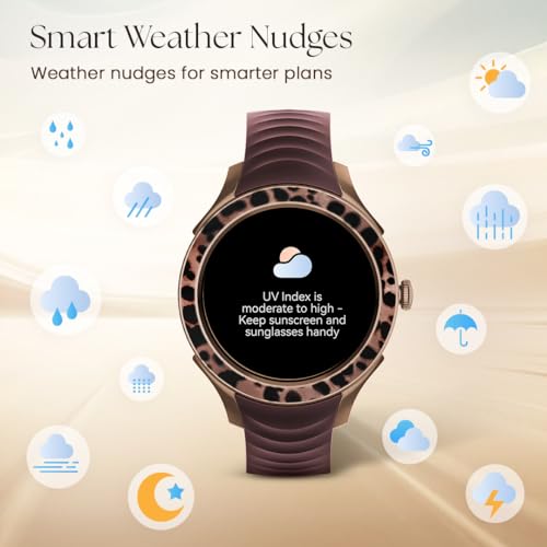 Fastrack Ella Smart Watch for Women with 1.2" inch AMOLED Display,Patterned Bezel,AI Watchface & AI Chat,Functional Crown,24/7 Health Suite,BT Calling,SpO2,HRM,IP68, Multiple Menu Styles- Black