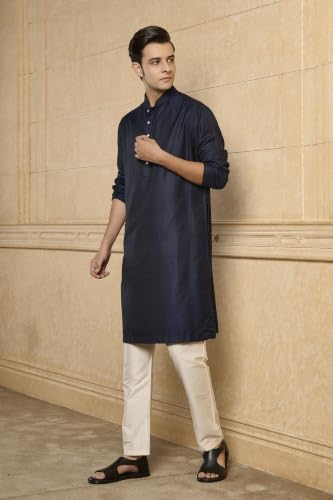 TASVA Navy Minimal Kurta Set | Size: XXL