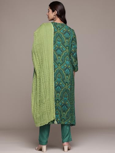 Aarke Ritu Kumar Green Izmir A-Line Kurta With Pant And Dupatta