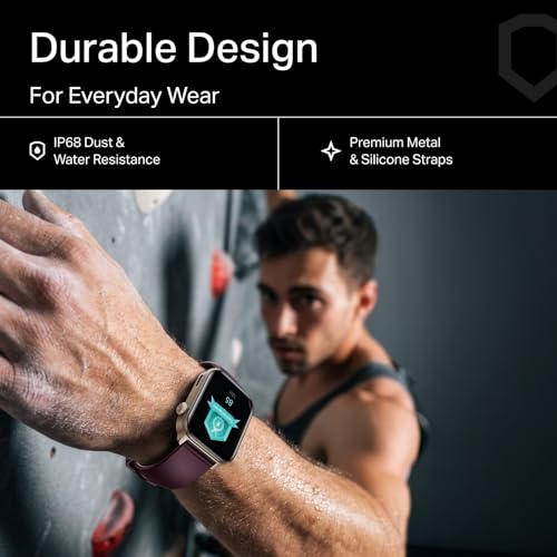 boAt Storm Call 4 India's first Smartwatch with Type-C Charging,1.96”(4.97 cm) HD Display, Functional Crown, BT Calling, Sports Modes, Heart Rate, SpO2, Sleep & Stress Tracking, SOS, IP68(Velvet Wine)