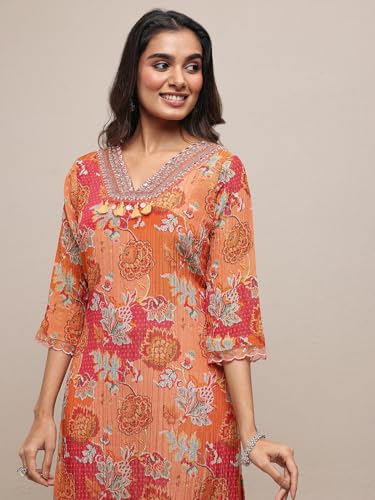 Libas Art Printed Silk blend Straight-fit Kurta Set for Women (51200AM)